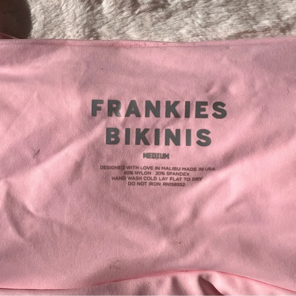 Frankie's Bikinis Pink Knotted Carrie Bikini Top Size Medium